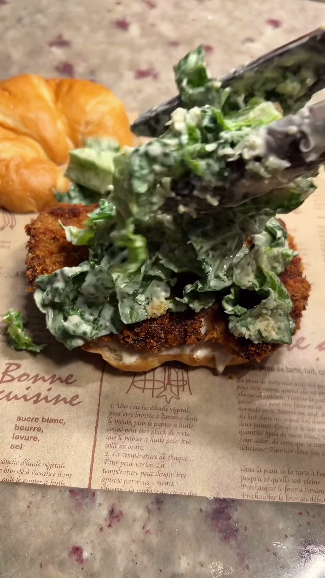 Crispy Chicken Caesar Salad Croissants These Over