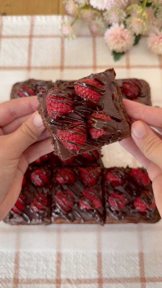 Chocolate Covered Raspberry Brownies
