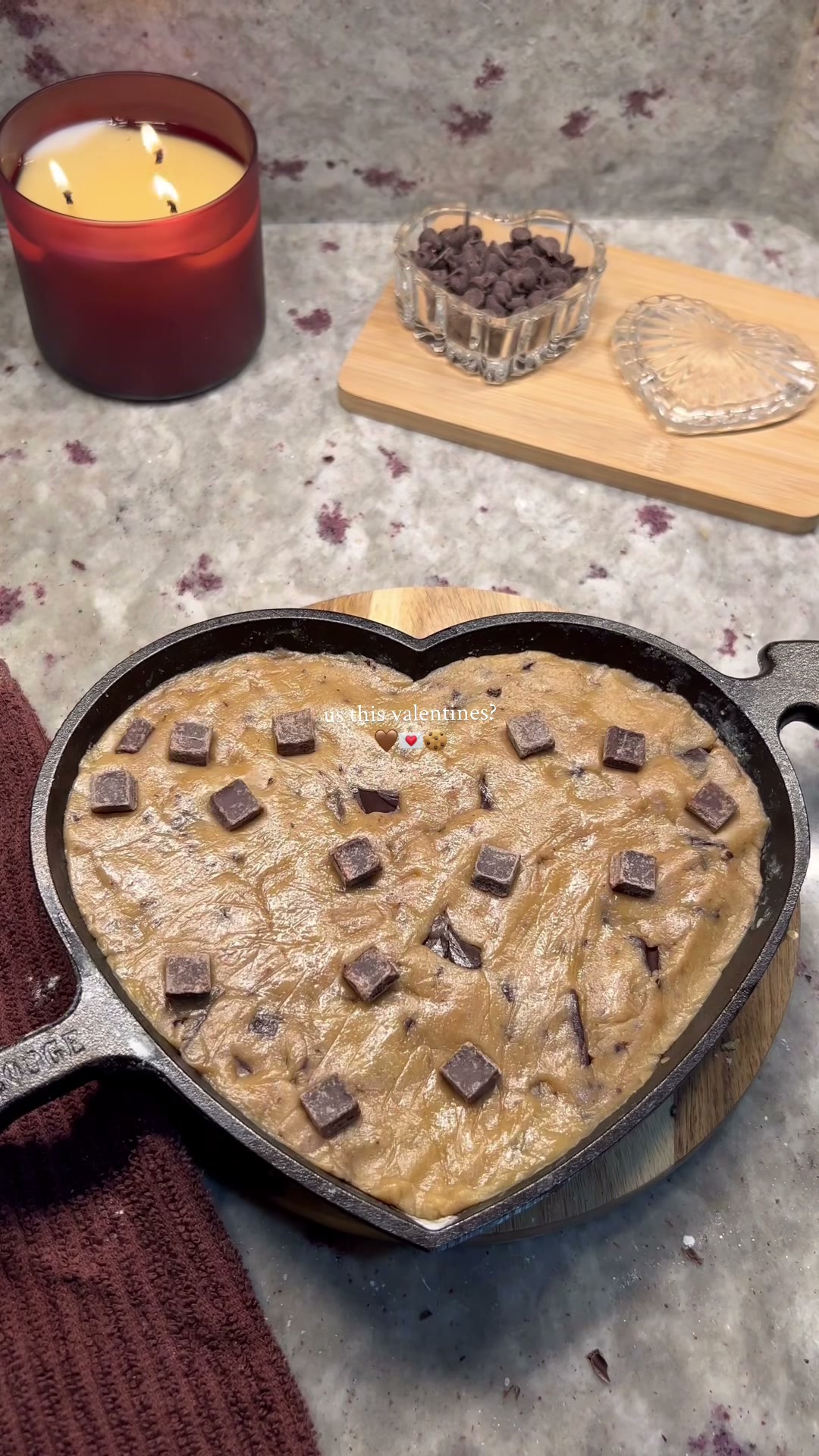 Heart Skillet Cookie For Valentine’S Day ;) I’Ve