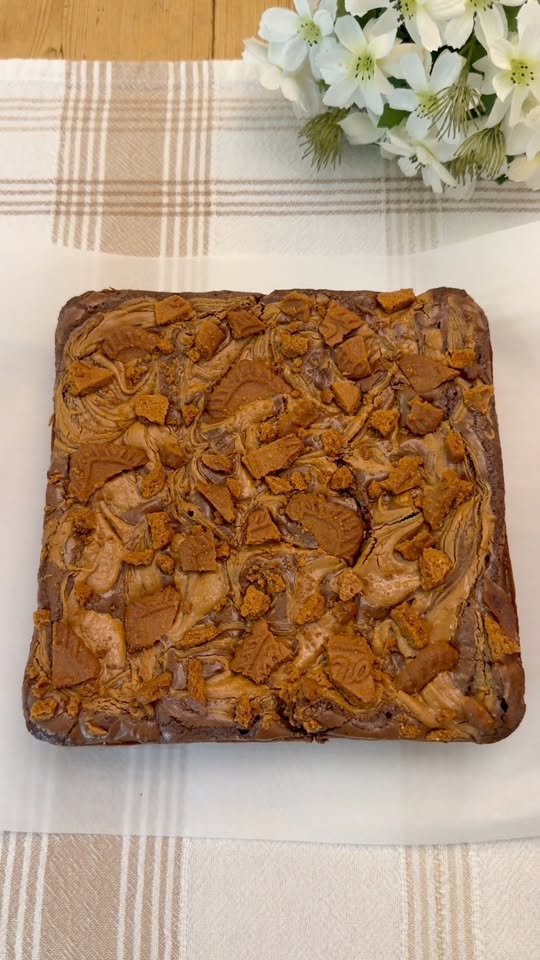 Biscoff Cookie Butter Stuffed Brownies