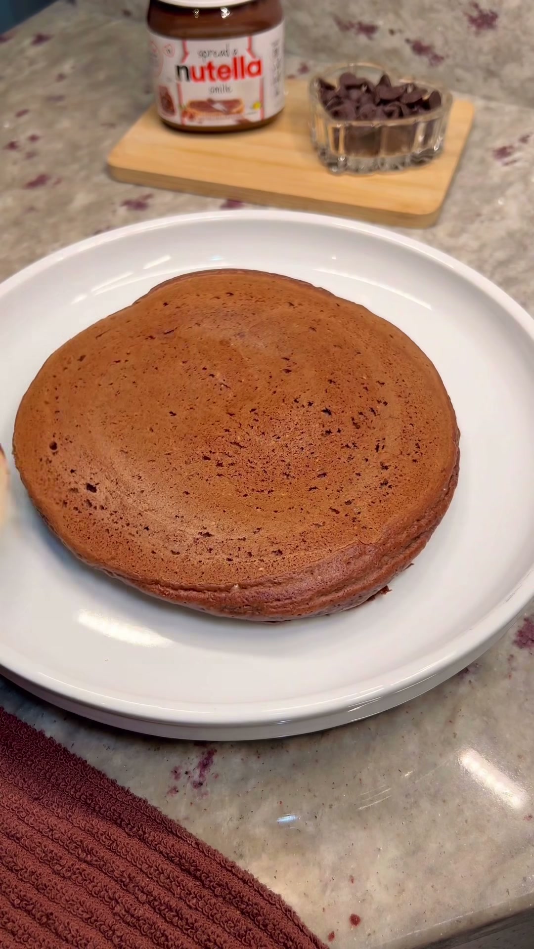 Nutella Stuffed Chocolate Pancakes