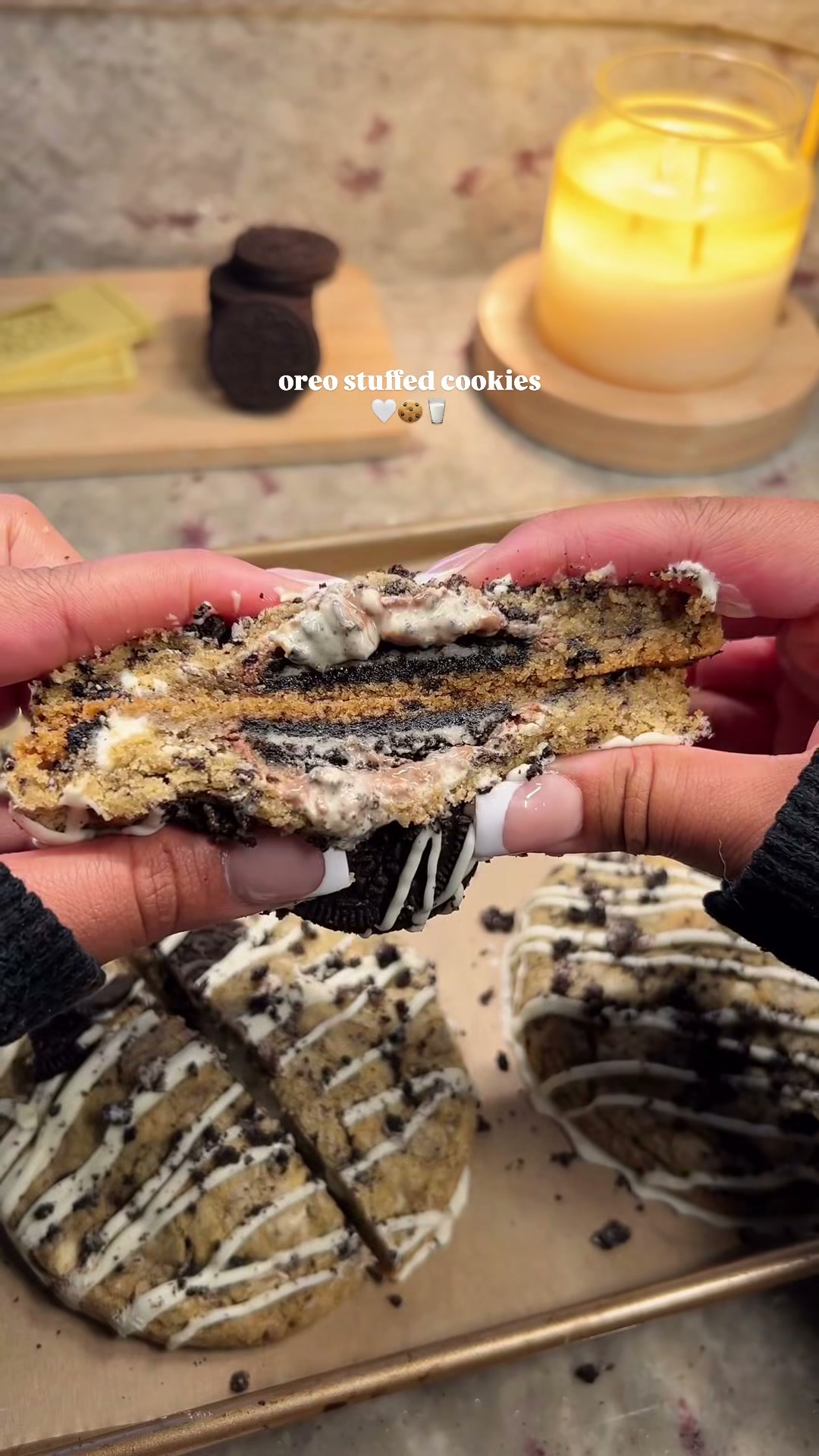 Bakery Style Oreo Stuffed Cookies