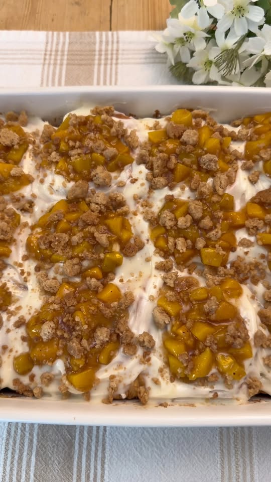 Peach Cobbler Cinnamon Rolls
