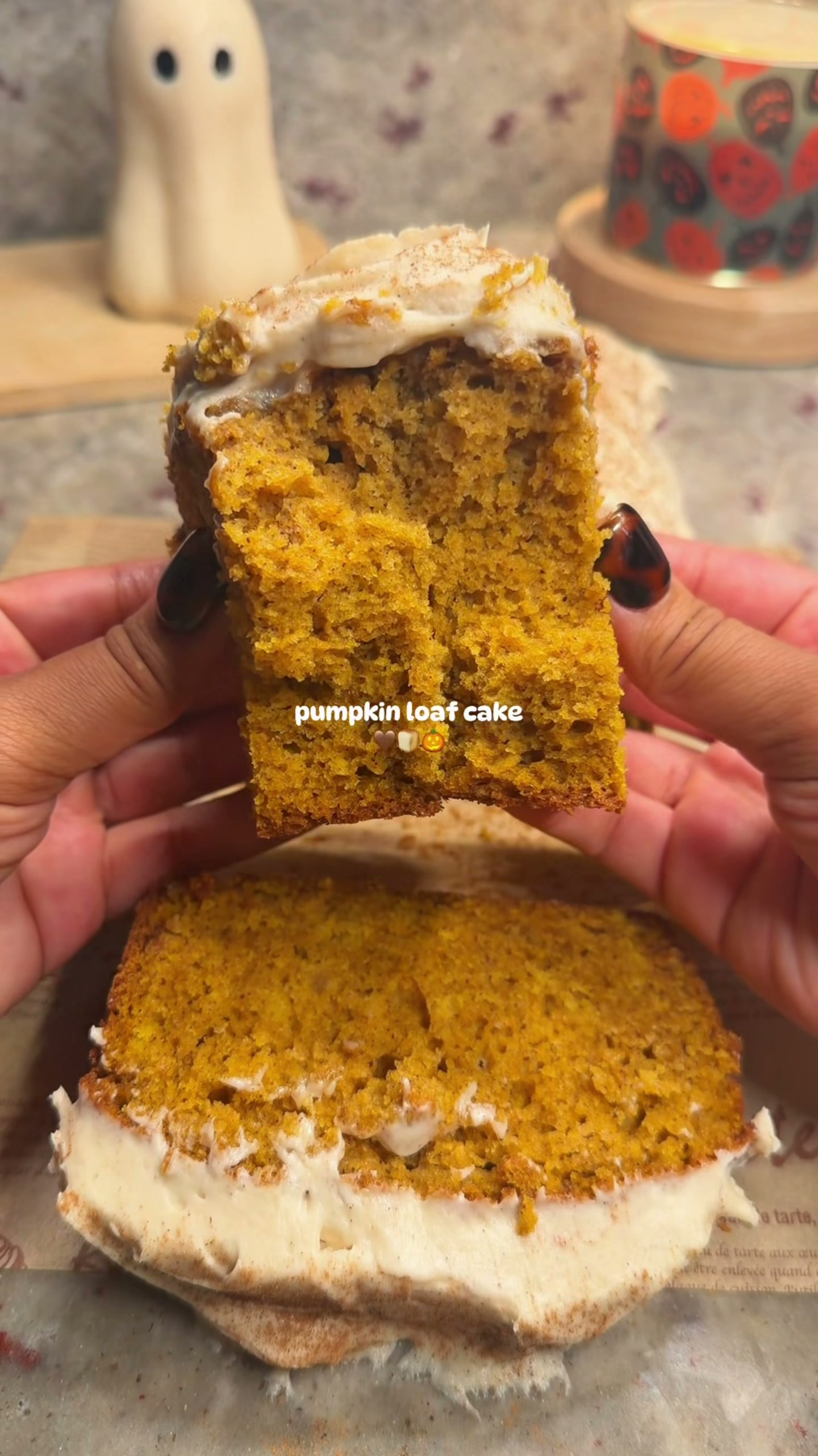 Pumpkin Loaf With Maple Cinnamon Cream Cheese Frosting