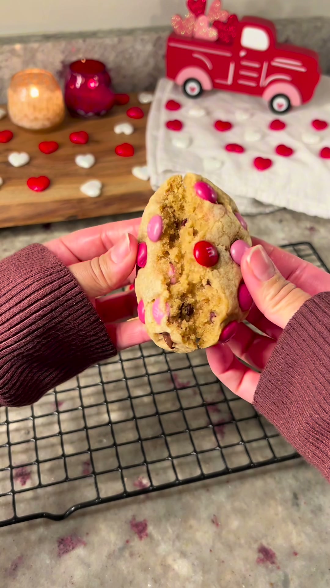 Valentines M&M Cookies
