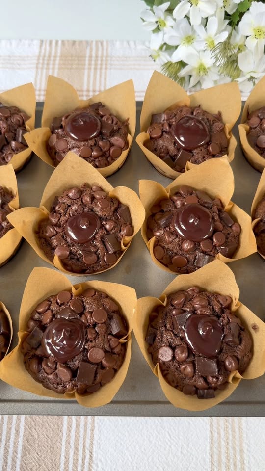 Double Chocolate Lava Muffins
