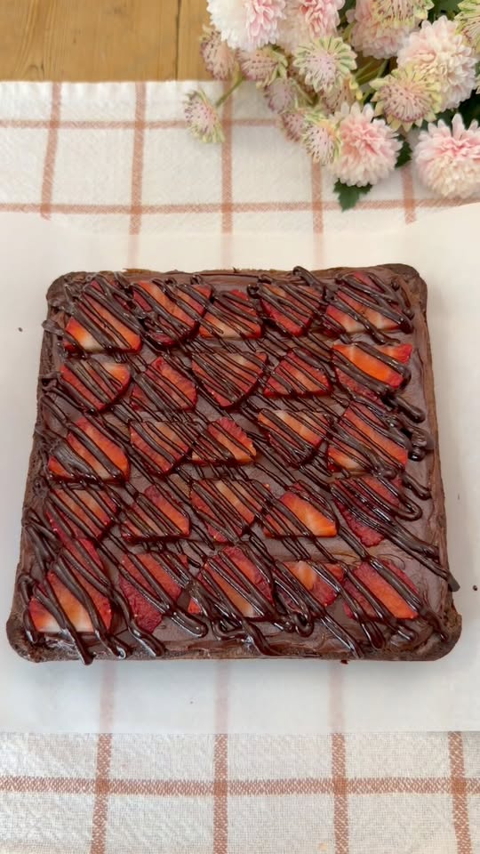 Chocolate Covered Strawberry Brownies