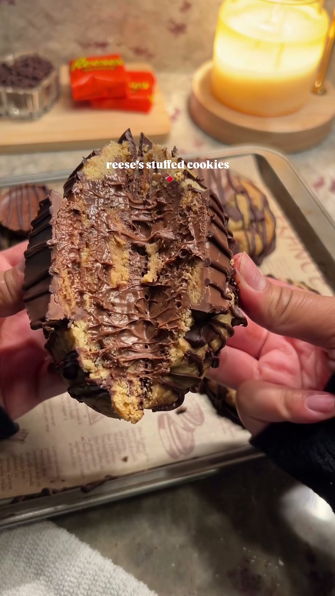 Reese’S Stuffed Chocolate Chip Cookies