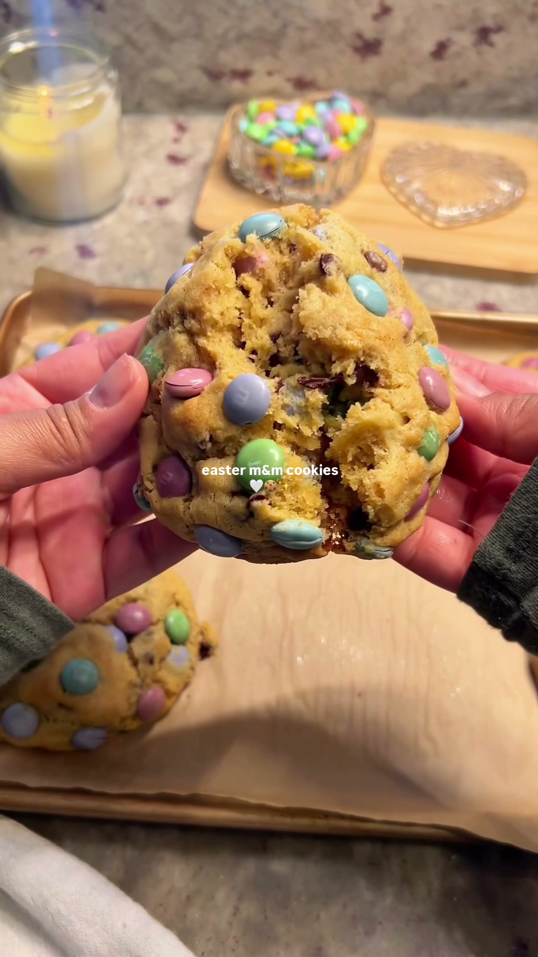 Thick Easter M&M Cookies
