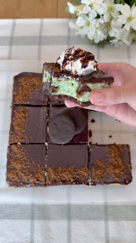 Girl Scouts Thin Mint Cheesecake Bars