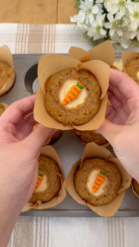 Carrot Cake Cream Cheese Muffins