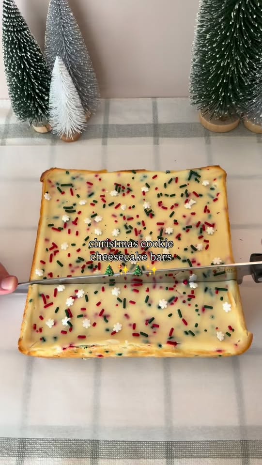 Christmas Cookie Cheesecake Bars