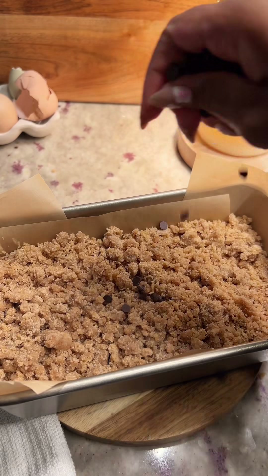 Brown Butter Chocolate Chip Crumb Cake Loaf For