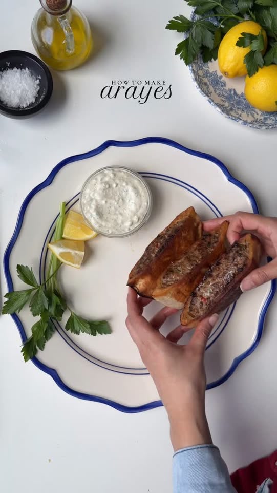 Arayes ( Meat stuffed pita)