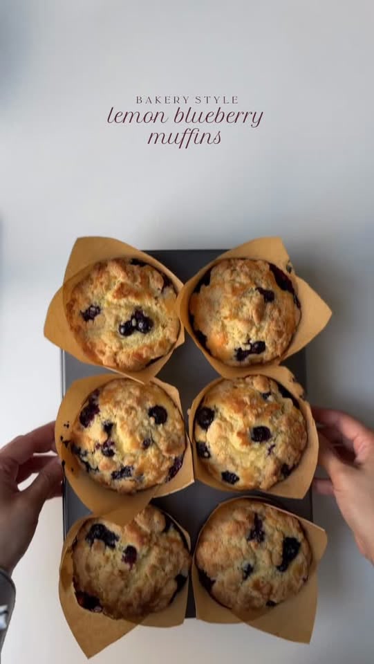 Bakery-Style Lemon Blueberry Muffins