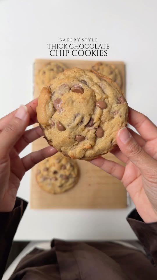 Bakery-style thick chocolate chip cookies