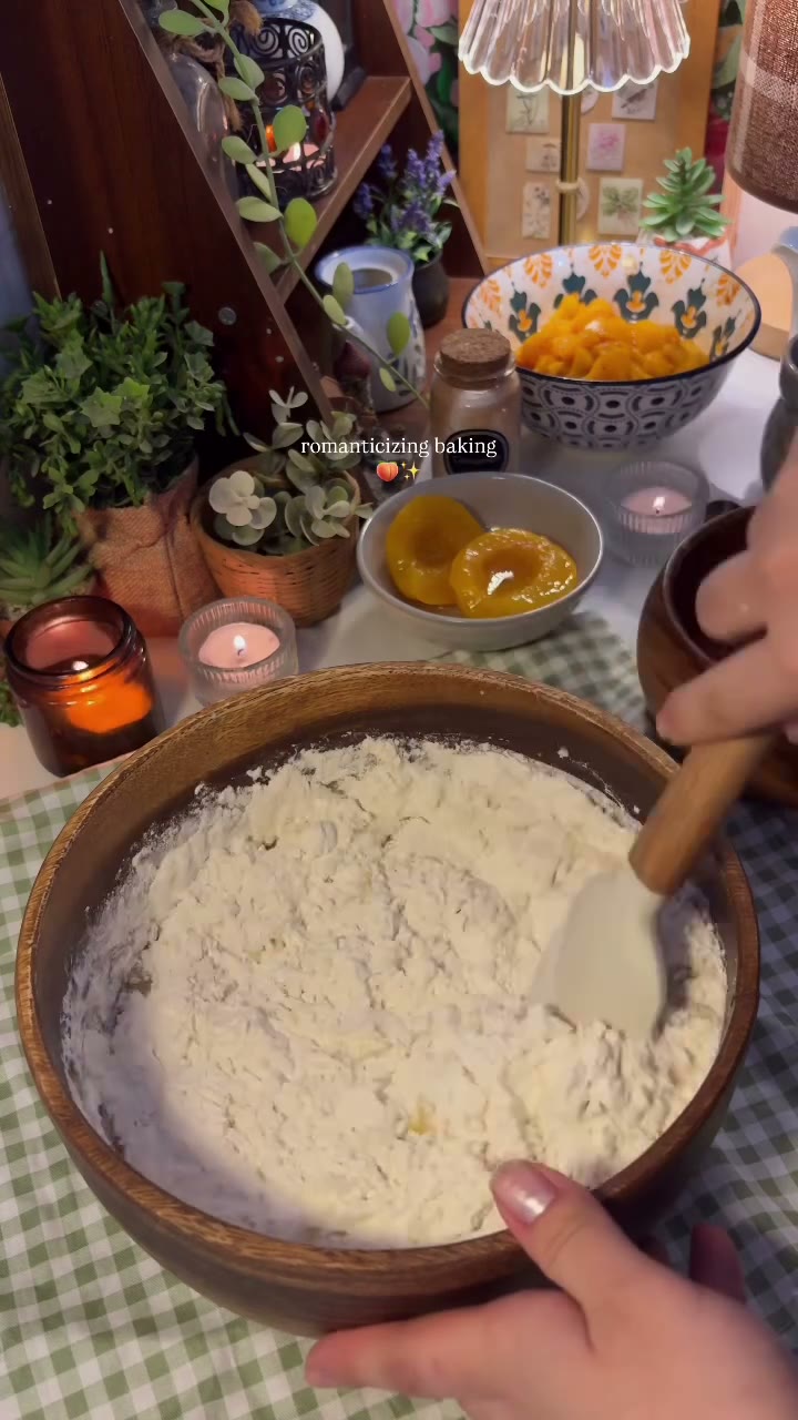 Pfirsich-Zimtkuchen mit braunem Zucker