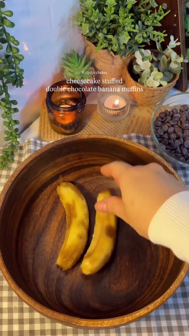 Schoko-Bananen-Muffins mit Cheesecake-Füllung