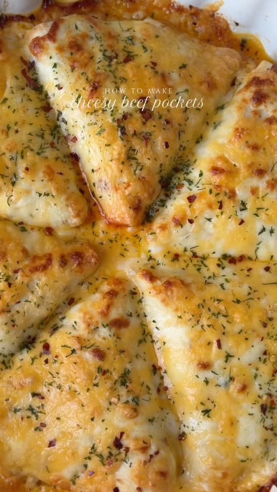 Cheesy beef pockets