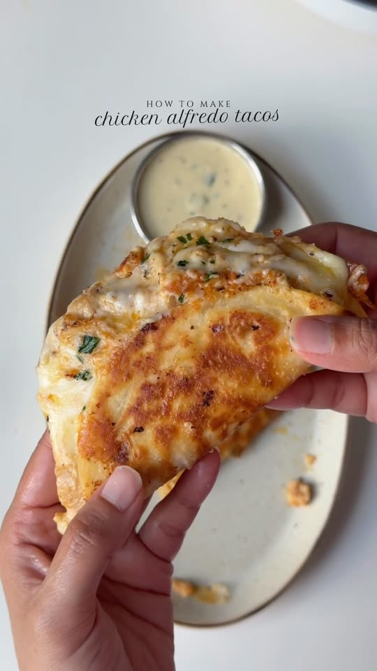Chicken alfredo tacos