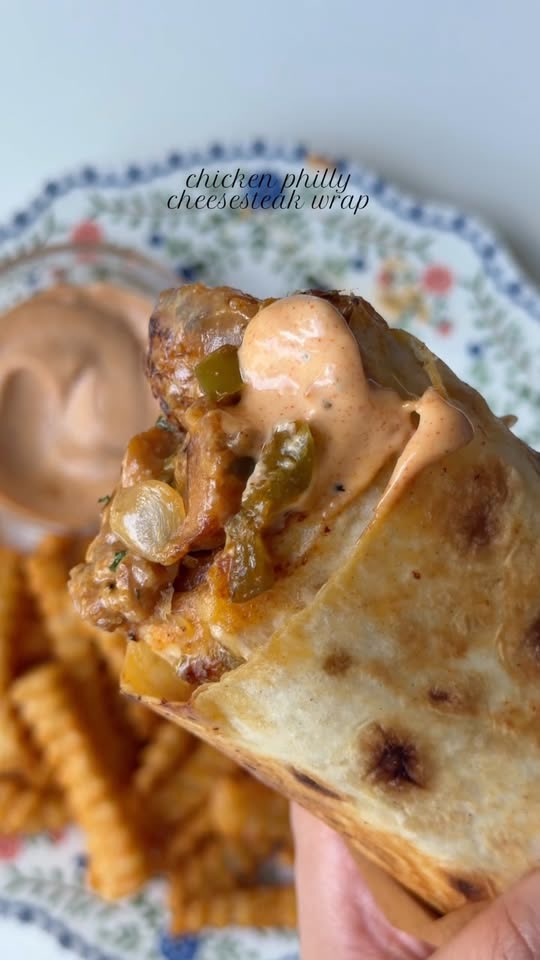 Chicken philly cheesesteak wrap