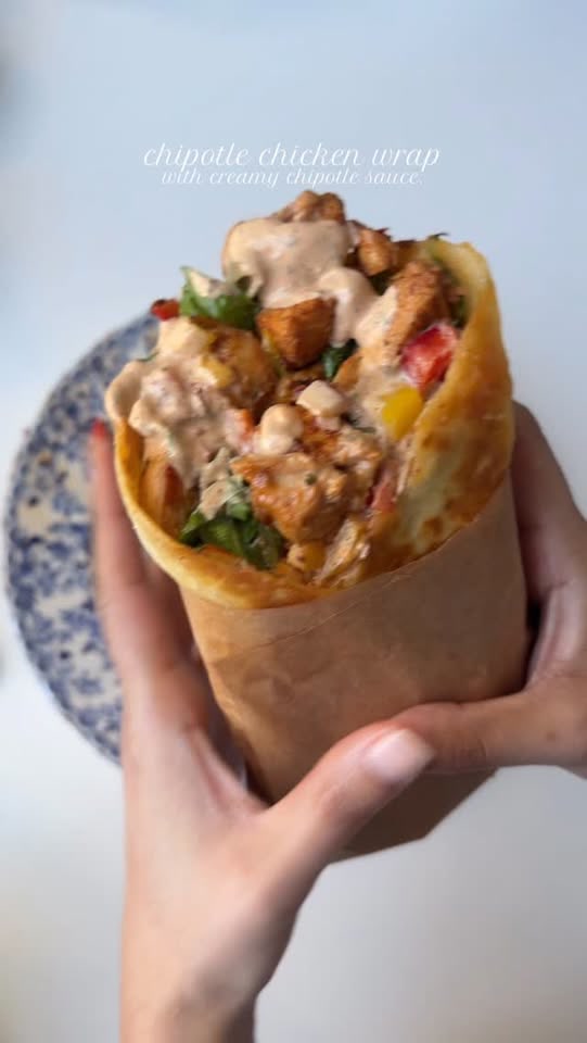 Chipotle chicken wrap with creamy chipotle sauce