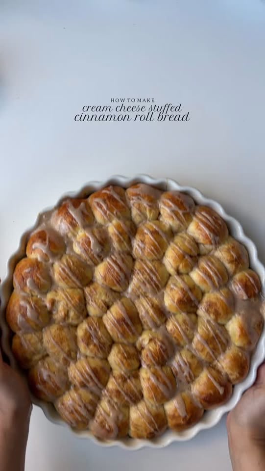 Cream cheese stuffed cinnamon roll bread