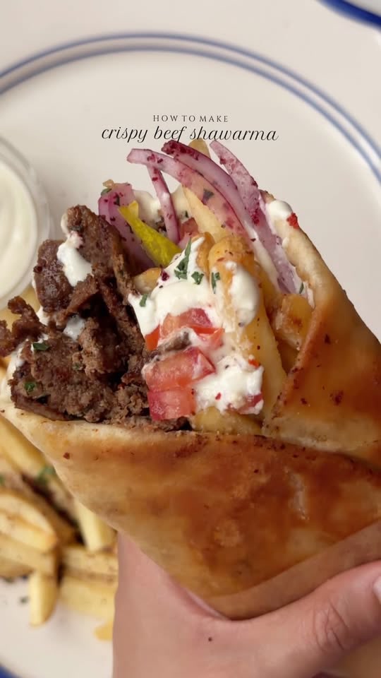 Crispy beef shawarma