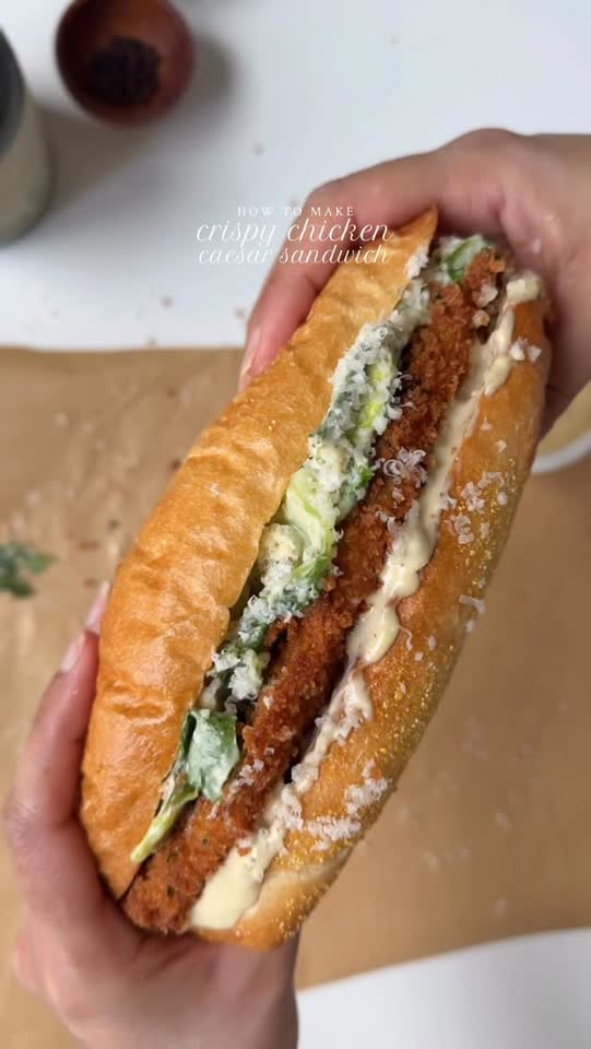 Crispy chicken caesar sandwich