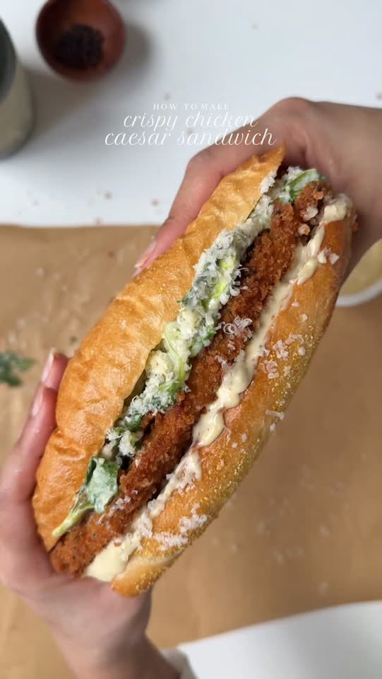Crispy chicken Caesar sandwich