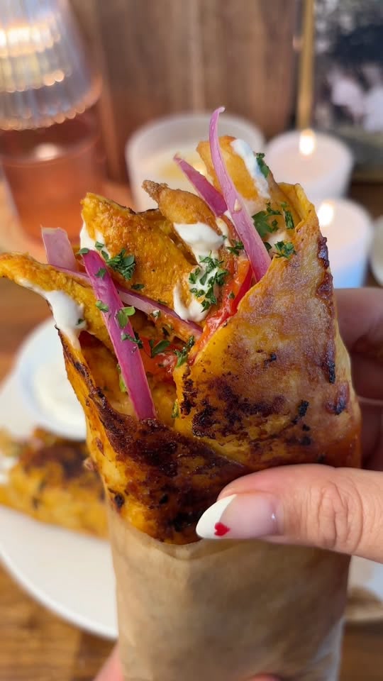 Knusprige Chicken Shawarma Wraps