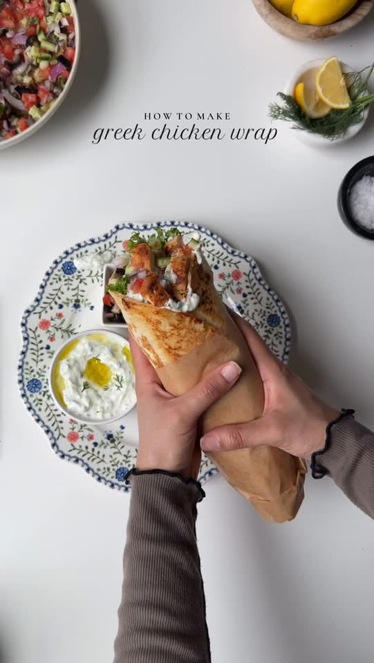 Greek chicken wraps