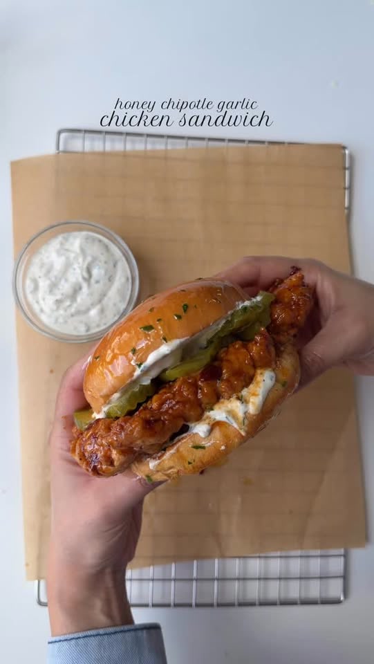 Honey chipotle garlic chicken sandwich