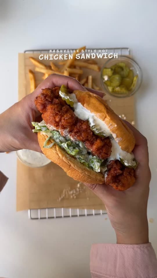 Nashville style hot chicken sandwich