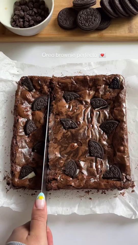 Oreo Fudge Brownies mit Kaffee