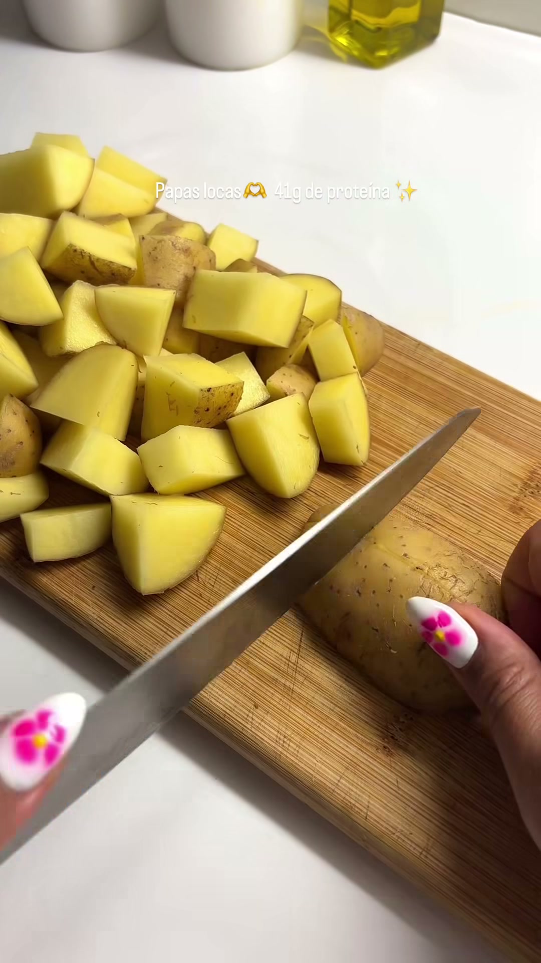 Papas locas — cheesy loaded potatoes (41 g protein)