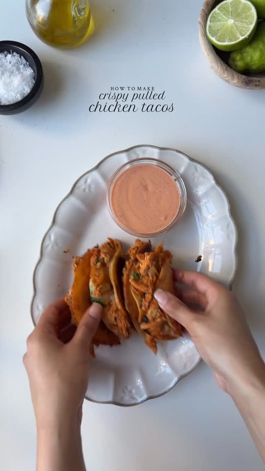 Pull apart chicken tacos