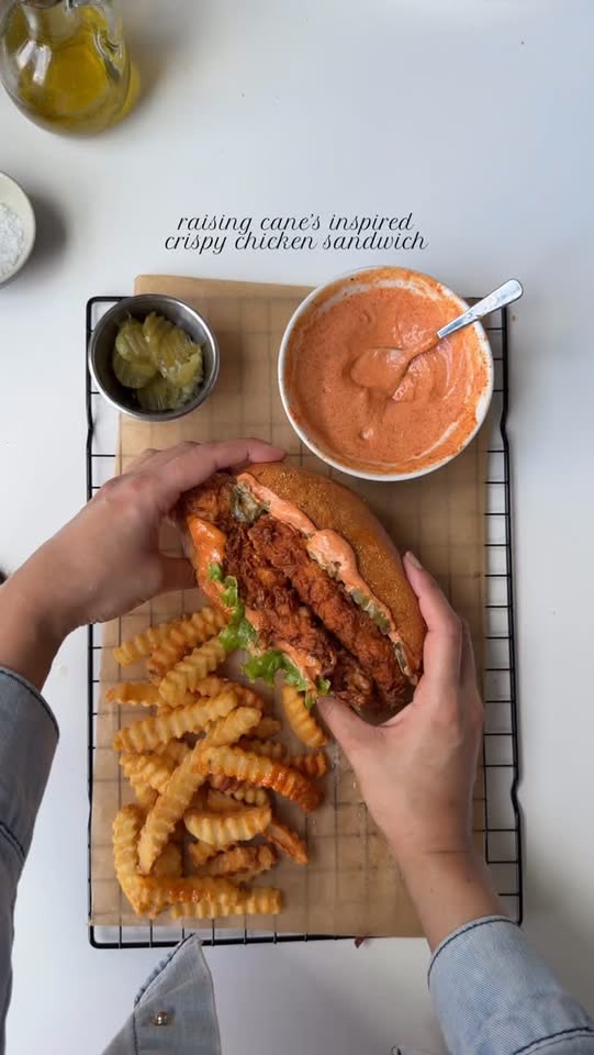 Raising Cane’s inspired crispy chicken sandwich