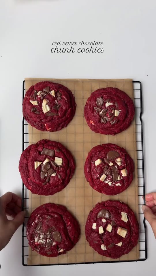 Red velvet chocolate chunk cookies