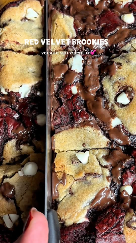 Red-Velvet-Brookies zum Valentinstag