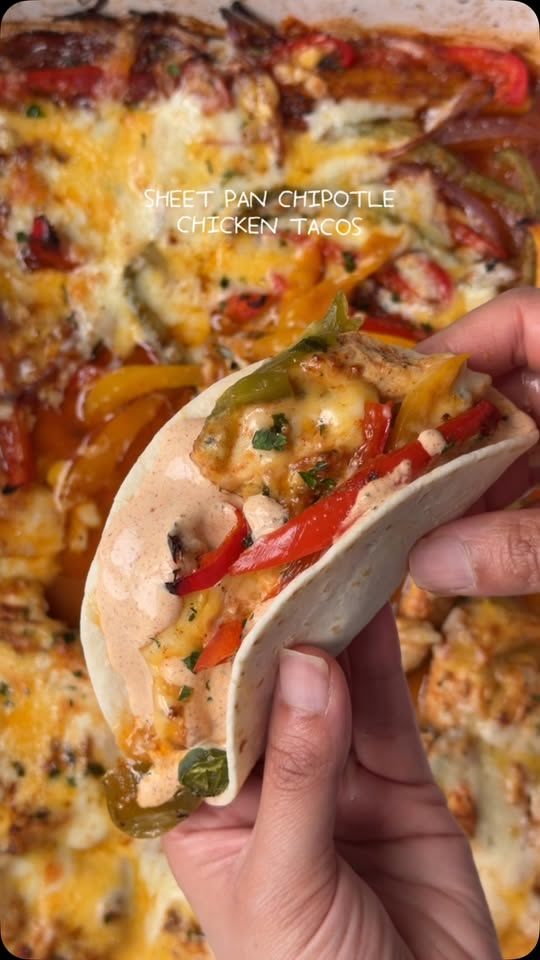Sheet pan chipotle chicken tacos