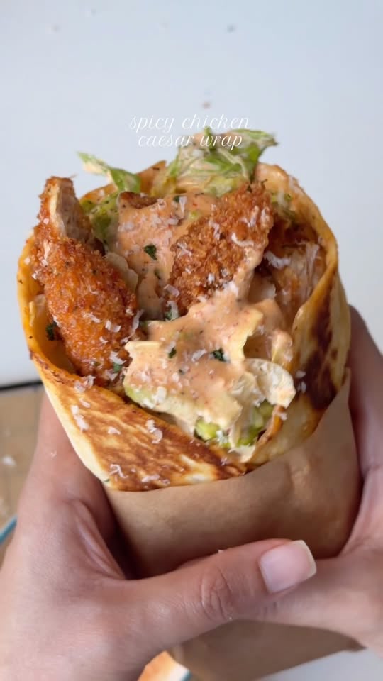 Spicy chicken caesar wrap