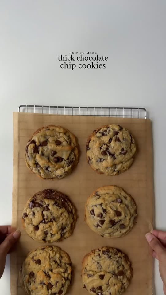Thick chocolate chip cookies