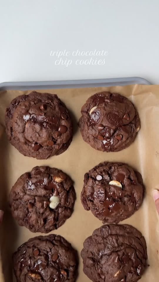 Triple chocolate chip cookies